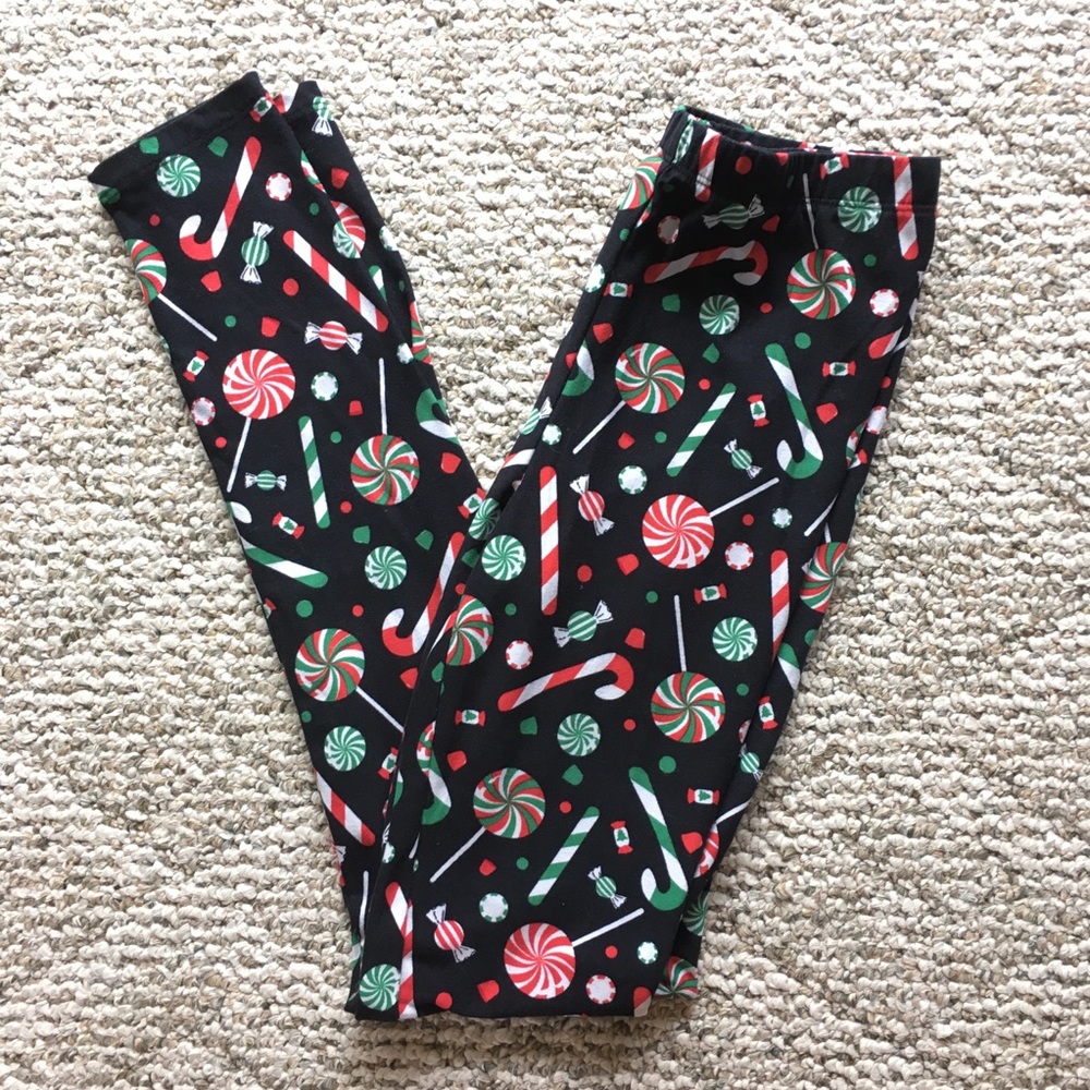 $1 Planet Gold Christmas Candy Leggings Medium (BUNDLE ONLY)